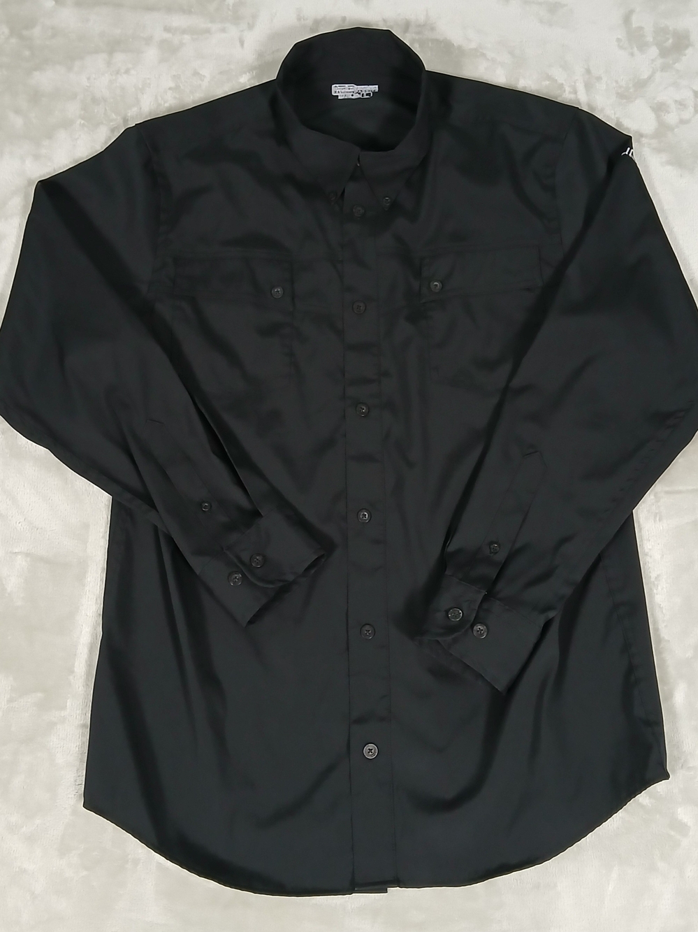 HUK Button Down Shirt L Men's Long Sleeve Marolina Outdoor Performance Black